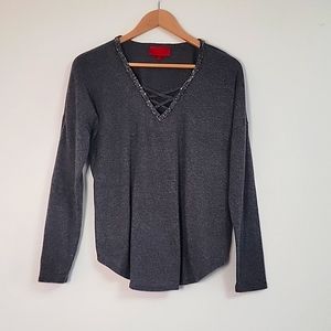 Jennifer alopecia Medoum Rhinestone VNeck